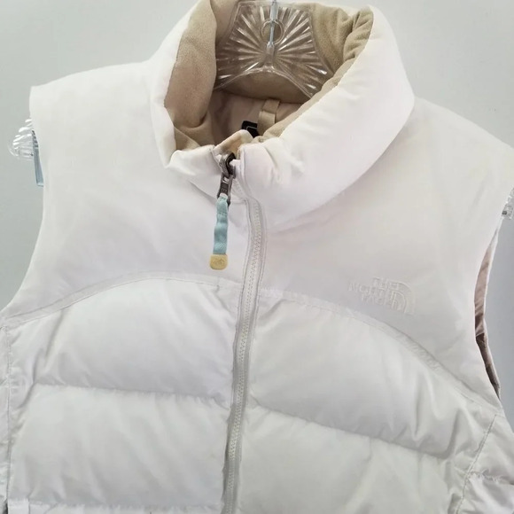 THE North Face White Goose Down Puffer Vest Nuptse M - Picture 7 of 15